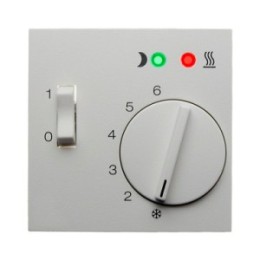 16721909 Центральная панель с регулирующей кнопкой, клавишей и линзами цвет: полярная белизна, матовый S.1/B.1/B.3/B.7 Glas Berker