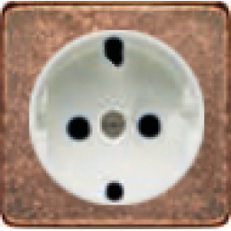 FD04335RU Обрамление розетки 2К+З белый, цвет Rustic Cooper FEDE