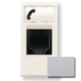 N2117.6 PL Розетка телекоммуникационная на 6 контактов, 1-модульная, тип RJ12, серия Zenit, цвет серебристый, ABB