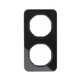 10122216 Рамка R.3 Черный, стекло 2-постовая Berker