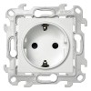 2450432-030 Розетка 2К+З Schuko со штор, бел Simon 24