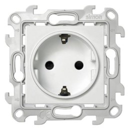 2450432-030 Розетка 2К+З Schuko со штор, бел Simon 24