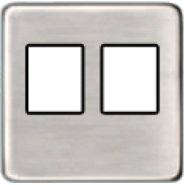 FD04318NS-M Монтажная плата для 2-х инф. разъемов RJ-45 черный, цвет Nickel Satin FEDE