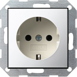 0466615 Розетка с з/к без "лапок" для крепления Хром Хром Gira