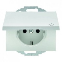 47477109 Штепсельная розетка SCHUKO с откидной крышкой цвет: полярная белизна, с блеском K.1 Berker