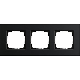 0213126 Рамка Esprit Черный алюминий 3-постовая Gira