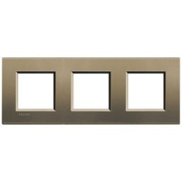 LNA4802M3SQ Рамка LivingLight Квадрат Коричневый шелк 2+2+2 модуля Bticino