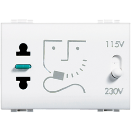 N4177 Розетка для бритв с изолирующим трансформатором, питание 230В 50/60Гц Bticino
