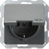 045420 Розетка с заземлением и крышкой Сталь Gira E22