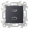 2411095-038 Коннектор HDMI+USB 2.0, графит Simon 24