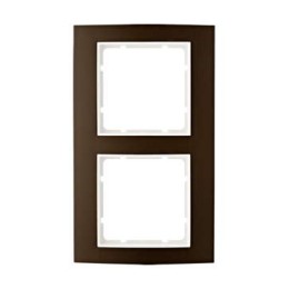 10123021 Рамка B.3 Коричневый / Полярная белизна 2-постовая вертикальная Berker