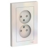 ATN000422 Atlasdesign Розетка двойная без заземления со шторками,16А, в сборе, Жемчуг Schneider Electric