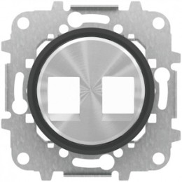 8618.2 CN Накладка для 2-го суппорта/разъёма типа 2017 или 2018 стальным суп кольцо Стекло чёрное , ABB