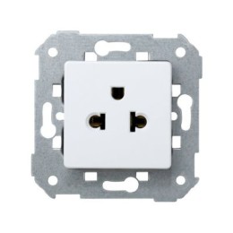 27439-35 Американо-европейская 2-х полюсная розетка, 15А/125В,16А/250В, винтовой, белый