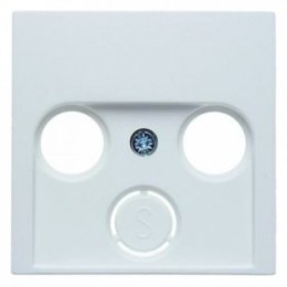 12031909 Центральная панель для антенной розетки 2 и 3 отверстия цвет: полярная белизна, матовый S.1/B.1/B.3/B.7 Glas Berker