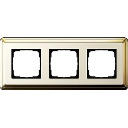 0213633 Рамка Classix Латунь / Кремовый 3-постовая Gira
