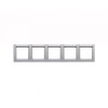 10256014 Рамка с полем для надписей Q.1 Алюминий с эффектом бархата 5-постовая Berker
