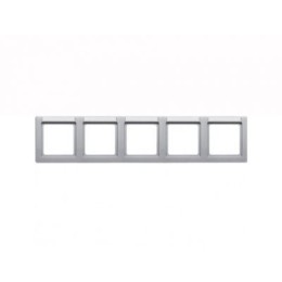 10256014 Рамка с полем для надписей Q.1 Алюминий с эффектом бархата 5-постовая Berker