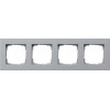 0214255 Рамка установочная для монтажа заподлицо E2 Алюминий 4-постовая Gira