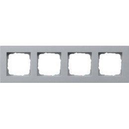 0214255 Рамка установочная для монтажа заподлицо E2 Алюминий 4-постовая Gira