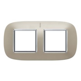 HB4802/2TC Рамка Axolute Овал Светлый титан 2+2 модуля Bticino