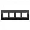 LSP984GLSW Рамка LS Plus Черное стекло 4-постовая Jung