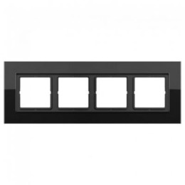LSP984GLSW Рамка LS Plus Черное стекло 4-постовая Jung