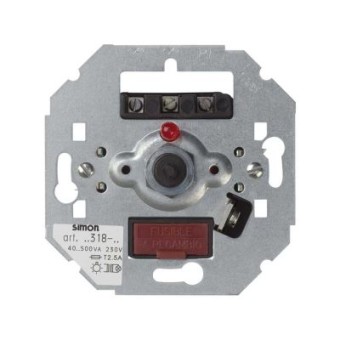 75318-39 Светорегулятор поворотно-нажимной с подсветкой (проходной), 40-350Вт, 230В, S27, S82, S82N, S88, S82 Simon