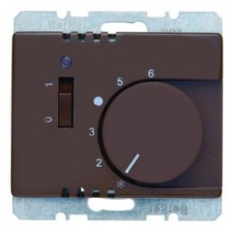 20300001 Регулятор температуры помещения с размыкающим контактом, центральной панелью, одноклавишным выключателем и светодиодом цвет: коричневый, с блеском Arsys Berker