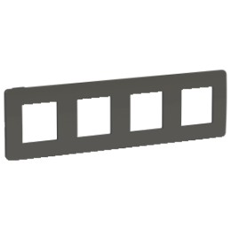 NU280822 Рамка Unica Studio Color Дымчато-серый / Антрацит 4-постовая Schneider Electric