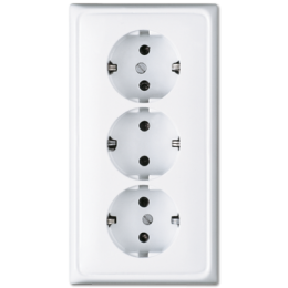 CD523WW Розетка тройная с заземлением для кабельканалов белая Jung