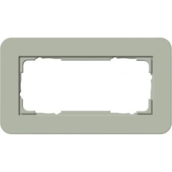 1002425	 Рамка с антрацитовой подложкой без перегородки E3 Серо-зеленый / Антрацит 2-постовая Gira