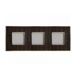 FD01323AOB Рамка Vintage Tapestry Alicoco brown / bright gold 3-постовая Fede