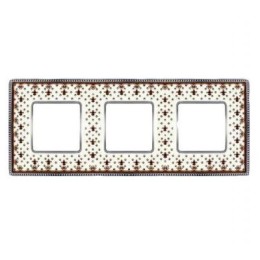 FD01473MAOB Рамка Belle Epoque Porcelain Brown LYS / Bright gold 3-постовая гор/верт. Fede