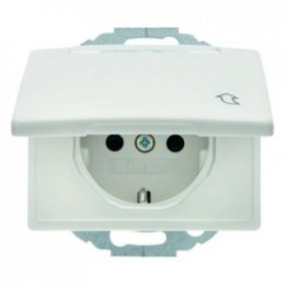 47480069 Штепсельная розетка SCHUKO с откидной крышкой и полем для надписи цвет: полярная белизна, с блеском Arsys Berker