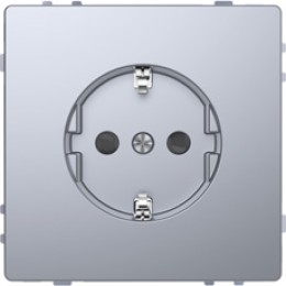 MTN2300-6036 D-life розетка 16а с з/к и шторками, нерж. сталь Merten