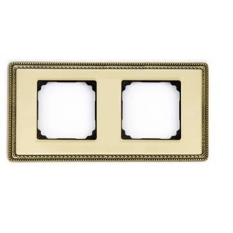 39822502 Рамка с квадратным вырезом Venezia Metal Золото 2-постовая Fontini