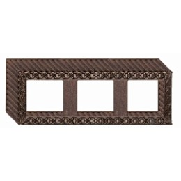 FD01523RC Рамка для накладного монтажа San Sebastian Soft rustic copper 3-постовая Fede