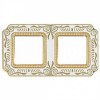 FD01362OPEN Рамка Smalto Italiano Firenze Pearl white 2-постовая Fede