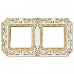 FD01362OPEN Рамка Smalto Italiano Firenze Pearl white 2-постовая Fede