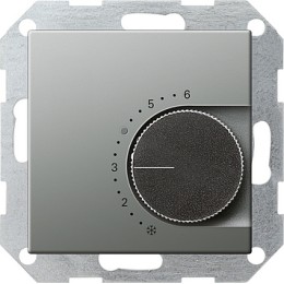 039720 Терморегулятор с переключающим контактом на 24V/5 (2)A Сталь Gira E22