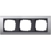 021306 Рамка Event Алюминий / Черный 3-постовая Gira