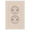 ATN000220 Atlasdesign Розетка двойная без заземления,16А, в сборе, Бежевый Schneider Electric