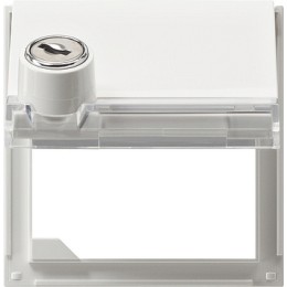 069766 Плата с крышкой с замком и полем для надписи (однотипные замыкания) Белый Gira TX44