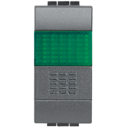 L4038V Кнопка 10А, 1P-NО + индикатор с зелёным рассеивателем Bticino