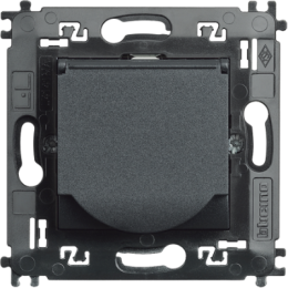 L4141MAP LivingLight Розетка 2К+З с крышкой и суппортом, цвет антрацит Bticino