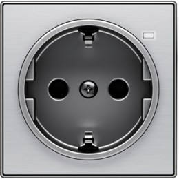 8588.8 AI Накладка для розеток 2Р+Е с линзой для контрольной подсветки Нержавеющая сталь , ABB