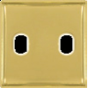 FD04321OB-A Латунная накладка под 2 тумблера , цвет Bright Gold+beige FEDE