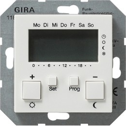 118603 Радиотермостат с часами белый глянец Белый Gira