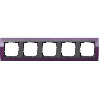 0215758 Рамка Event Clear Фиолетовый / Черный 5-постовая Gira
